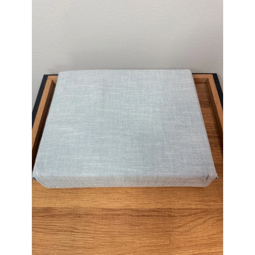 New Ralph Lauren Home Queen Flat‎ Sheet Workshirt Chambray Blue